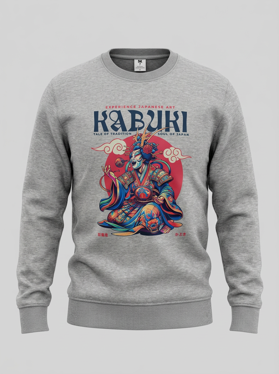 Kabuki Japanese Art Graphic Sweater